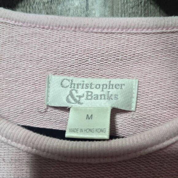 Christopher & Banks Vintage Y2K Pink Heart Embroidered Dot Knit Sweater - Picture 5 of 6